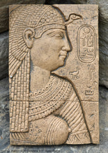 Load image into Gallery viewer, History Egyptian Goddess Hathor mammisi at Dendera Sculptural wall relief www.Neo-Mfg.com 9.5&quot; d23
