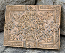 Load image into Gallery viewer, Aztec Mayan Tonatiuh sun god ceremonial relief sculpture wall plaque www.Neo-Mfg.com 5&quot;

