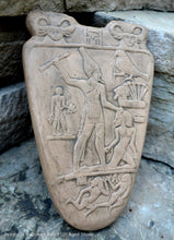 Load image into Gallery viewer, History Egyptian Palette of Narmer Sculptural statue 2 sided www.Neo-Mfg.com 10&quot;
