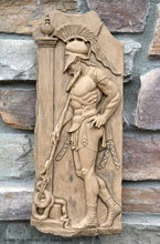 Load image into Gallery viewer, Roman Greek Hellenistic Sepulchral Warrior Stone Carving Sculpture Wall Frieze 5th cen BC 16&quot; tall www.Neo-Mfg.com
