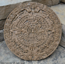 Load image into Gallery viewer, History MAYAN AZTEC CALENDAR Sculptural wall relief plaque 17" www.Neo-Mfg.com
