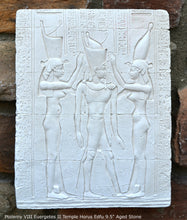 Load image into Gallery viewer, History Egyptian Ptolemy VIII Euergetes II Temple of Horus at Edfu Sculptural wall relief www.Neo-Mfg.com 9.5&quot; d25
