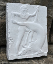 Load image into Gallery viewer, History Assyrian Gilgamesh great bull heaven Sumerian Sculptural wall relief www.Neo-Mfg.com 6&quot; Lahmu k11
