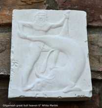Load image into Gallery viewer, History Assyrian Gilgamesh great bull heaven Sumerian Sculptural wall relief www.Neo-Mfg.com 6" Lahmu k11
