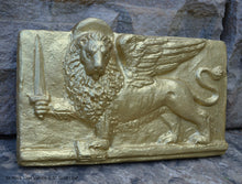 Load image into Gallery viewer, St Mark Lion Venice sculpture Wall plaque relief art www.Neo-Mfg.com home decor 9.5&quot; d18
