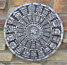Load image into Gallery viewer, History MAYAN AZTEC Haab Tzolkin CALENDAR Sculptural wall relief plaque 17.5&quot; Museum Quality Neo-Mfg
