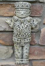 Load image into Gallery viewer, Aztec Mayan XOCHIMALCA Flower Weaver statue sculpture Artifact Carved Sculpture Statue 14&quot; www.Neo-Mfg.com wall plaque relief

