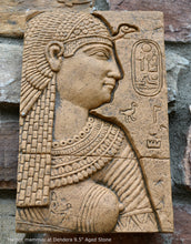 Load image into Gallery viewer, History Egyptian Goddess Hathor mammisi at Dendera Sculptural wall relief www.Neo-Mfg.com 9.5&quot; d23
