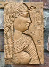Load image into Gallery viewer, History Egyptian Goddess Hathor mammisi at Dendera Sculptural wall relief www.Neo-Mfg.com 9.5&quot; d23
