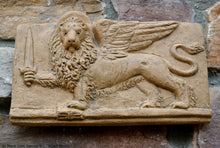 Load image into Gallery viewer, St Mark Lion Venice sculpture Wall plaque relief art www.Neo-Mfg.com home decor 9.5&quot; d18
