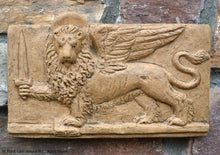 Load image into Gallery viewer, St Mark Lion Venice sculpture Wall plaque relief art www.Neo-Mfg.com home decor 9.5&quot; d18
