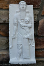 Load image into Gallery viewer, Assyrian Gilgamesh Hero Overpowering a Lion Artifact Carved Sculpture Statue Sculpture Statue 14.5&quot; www.Neo-Mfg.com Museum Replica L19
