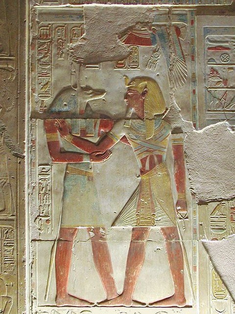 History Egyptian Anubis & Seti I Abydos Artifact Carved Sculpture Statue 23.5