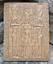 Load image into Gallery viewer, History Egyptian Ptolemy VIII Euergetes II Temple of Horus at Edfu Sculptural wall relief www.Neo-Mfg.com 9.5&quot; d25

