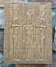 Load image into Gallery viewer, History Egyptian Ptolemy VIII Euergetes II Temple of Horus at Edfu Sculptural wall relief www.Neo-Mfg.com 9.5&quot; d25
