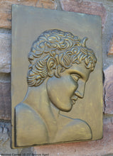 Load image into Gallery viewer, Roman Greek Hermes Cameo Sculptural wall relief plaque www.Neo-Mfg.com 10.25&quot; home decor d21
