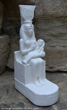 Load image into Gallery viewer, History Egyptian Goddess Isis Hathor nursing Child Sculpture Statue 7.5&quot; www.Neo-Mfg.com Museum Replica
