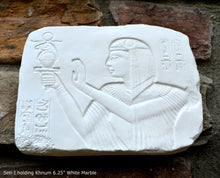 Load image into Gallery viewer, History Egyptian Seti 1 aged fragment Sculptural wall relief plaque www.Neo-Mfg.com 6.25&quot;

