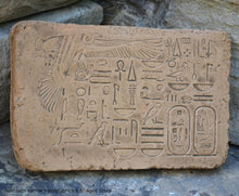 Load image into Gallery viewer, History Egyptian Nekhbeth karnak hieroglyphics Sculptural wall relief plaque www.Neo-Mfg.com 8.5&quot; g14
