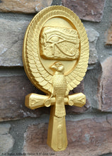 Load image into Gallery viewer, Egyptian Eye Horus Ankh Ra Falcon artifact carving sculpture statue 9.5&quot; www.NEO-MFG.com j20
