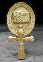Load image into Gallery viewer, Egyptian Eye Horus Ankh Ra Falcon artifact carving sculpture statue 9.5&quot; www.NEO-MFG.com j20
