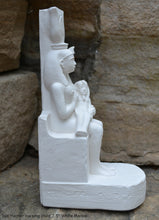 Load image into Gallery viewer, History Egyptian Goddess Isis Hathor nursing Child Sculpture Statue 7.5&quot; www.Neo-Mfg.com Museum Replica
