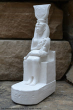 Load image into Gallery viewer, History Egyptian Goddess Isis Hathor nursing Child Sculpture Statue 7.5&quot; www.Neo-Mfg.com Museum Replica
