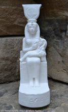 Load image into Gallery viewer, History Egyptian Goddess Isis Hathor nursing Child Sculpture Statue 7.5" www.Neo-Mfg.com Museum Replica
