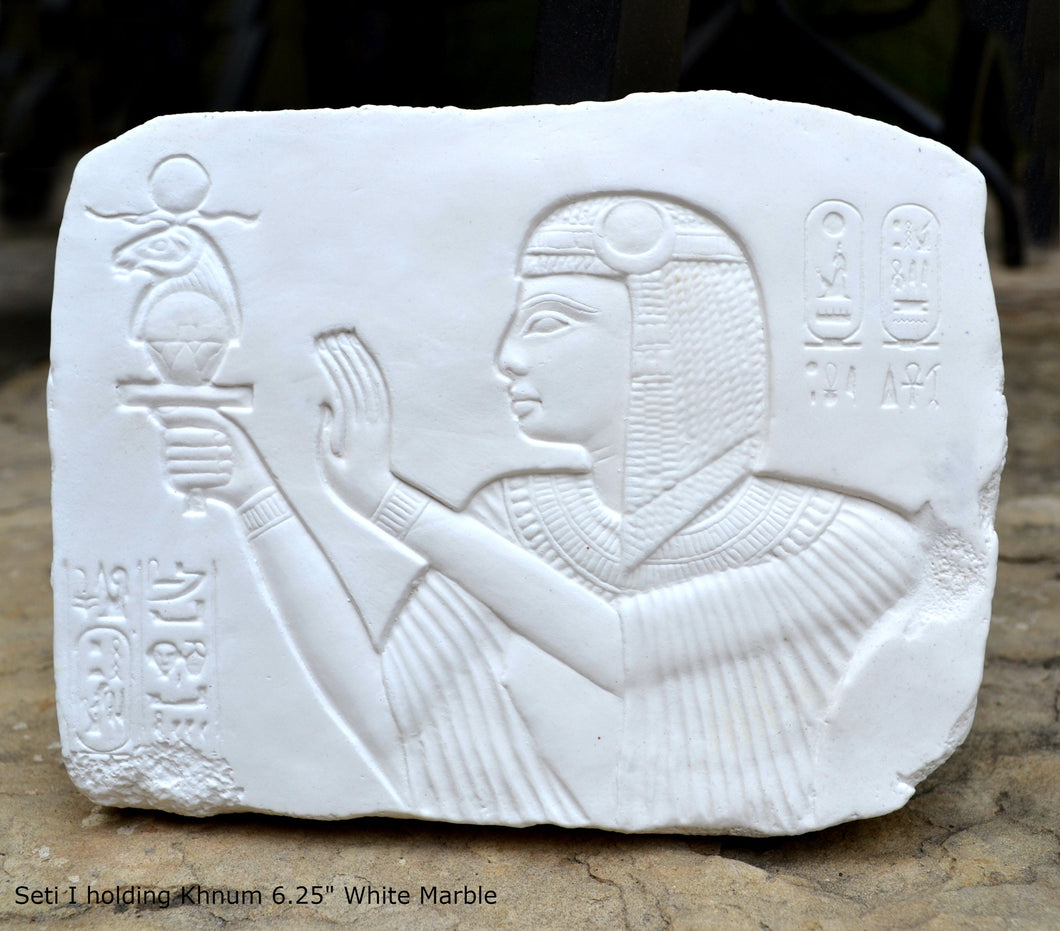 History Egyptian Seti 1 aged fragment Sculptural wall relief plaque www.Neo-Mfg.com 6.25