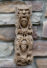 Load image into Gallery viewer, Gargoyle Satyr greenman wall sculpture plaque www.NEO-MFG.com 13.75&quot; bacchus style
