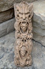 Load image into Gallery viewer, Gargoyle Satyr greenman wall sculpture plaque www.NEO-MFG.com 13.75&quot; bacchus style
