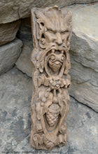 Load image into Gallery viewer, Gargoyle Satyr greenman wall sculpture plaque www.NEO-MFG.com 13.75&quot; bacchus style
