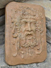 Load image into Gallery viewer, Roman Greek BACCHUS Dionysus Greenman Figure Sculptural Wall frieze plaque Fragment relief www.Neo-Mfg.com 16&quot;
