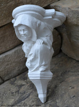 Load image into Gallery viewer, Gargoyle Monk Cathedral wall Shelf corbel Grotesque goblin sculpture www.NEO-MFG.com 10.25&quot; Medieval
