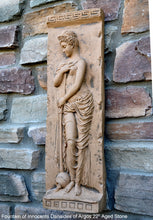 Load image into Gallery viewer, Roman Greek Carved nymph Fountain of Innocents Danaides of Argos Dress Figure Sculptural Wall frieze plaque relief www.Neo-Mfg.com 22&quot;
