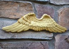 Load image into Gallery viewer, Angel Wings Bless this House wall sculpture statue plaque www.Neo-Mfg.com mini 13&quot; wide
