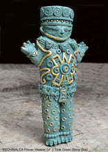Load image into Gallery viewer, Aztec Mayan XOCHIMALCA Flower Weaver statue sculpture Artifact Carved Sculpture Statue 14&quot; www.Neo-Mfg.com wall plaque relief
