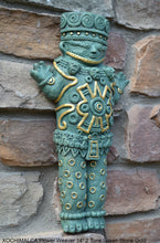 Load image into Gallery viewer, Aztec Mayan XOCHIMALCA Flower Weaver statue sculpture Artifact Carved Sculpture Statue 14&quot; www.Neo-Mfg.com wall plaque relief
