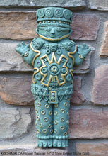 Load image into Gallery viewer, Aztec Mayan XOCHIMALCA Flower Weaver statue sculpture Artifact Carved Sculpture Statue 14&quot; www.Neo-Mfg.com wall plaque relief

