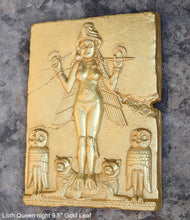 Load image into Gallery viewer, Babylonian Burney Relief Queen of Night GODDESS ISHTAR Mesopotamia Sculptural wall relief carving plaque www.Neo-Mfg.com 9.5&quot; Museum m16
