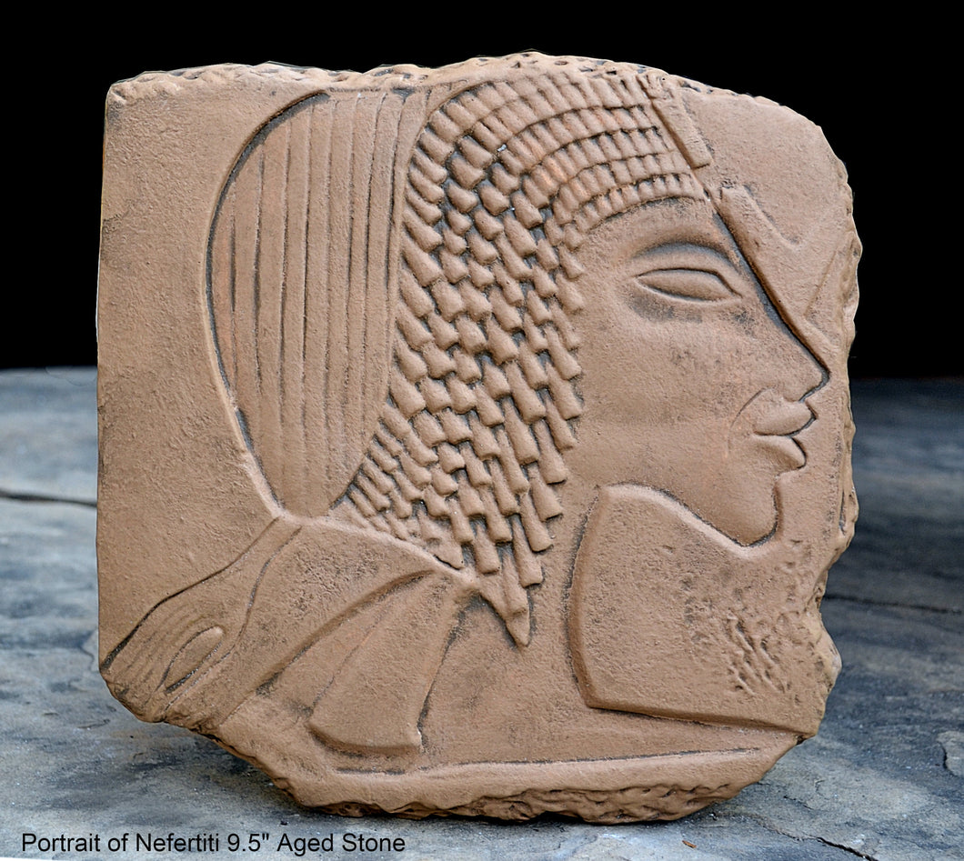 History Egyptian Portrait of Nefertiti sculpture plaque relief 9.5