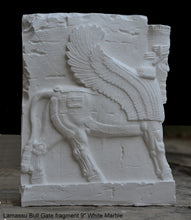 Load image into Gallery viewer, Historical Assyrian Lamassu Persian winged bull Guardian of Persepolis relief sculpture ancient replica Sculpture www.Neo-Mfg.com 9&quot;
