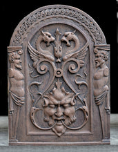 Load image into Gallery viewer, Decor French design Griffin Satyr wood carving style wall plaque sculpture 21.5&quot; www.Neo-Mfg.com architectural salvage look
