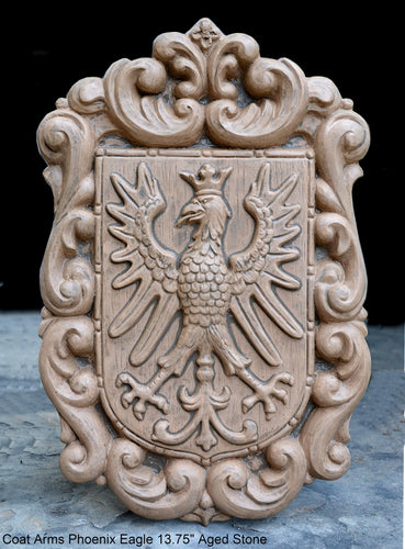 Coat Arms Griffin Crown Eagle wall sculpture plaque www.NEO-MFG.com 13.75