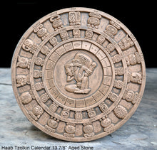 Load image into Gallery viewer, History MAYAN AZTEC Haab Tzolkin CALENDAR Sculptural wall relief plaque 10 3/8&quot; Museum Quality Neo-Mfg n6
