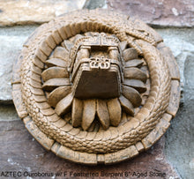 Load image into Gallery viewer, History MAYAN AZTEC Ouroborus w/ F Feathered Serpent 6&quot; Sculptural wall relief plaque 6&quot; www.Neo-Mfg.com
