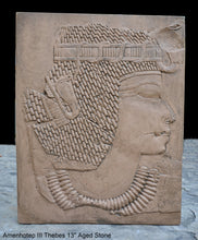 Load image into Gallery viewer, History Egyptian Amenhotep III Thebes carving wall plaque relief freize 13" www.Neo-Mfg.com Museum Replica
