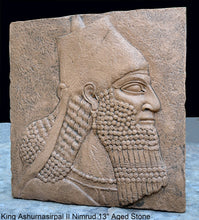 Load image into Gallery viewer, King Ashurnasirpal II Nimrud bust cameo Fragment Sculptural wall relief plaque www.Neo-Mfg.com 13&quot;

