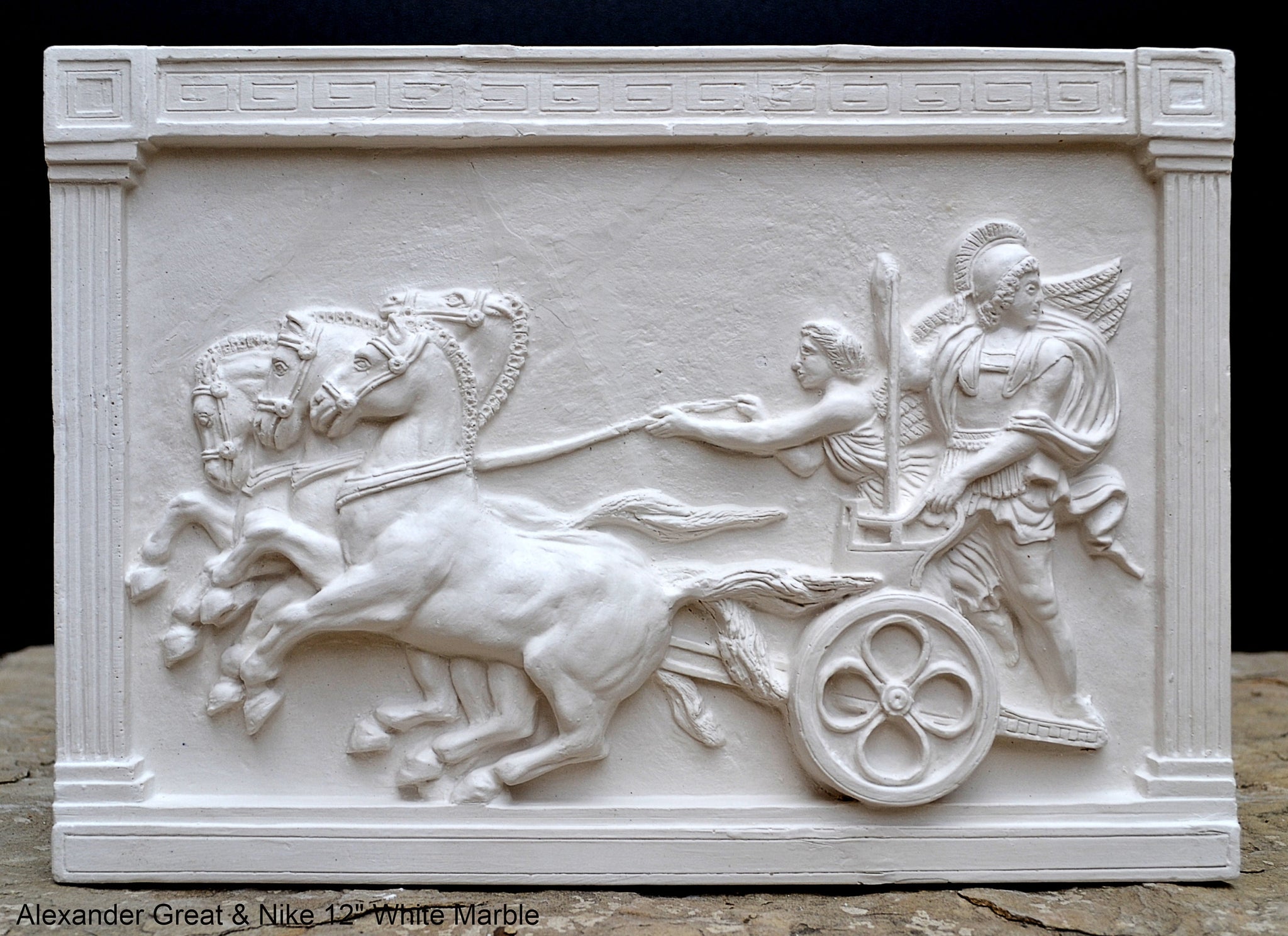 大理石と三頭の馬 (Marble and Tri-Horses) Baccarat バカラ 干支 馬 クリア・大理石 台座 20×12cm オリジナル