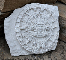 Load image into Gallery viewer, History MAYAN AZTEC CALENDAR on Stone Sculptural wall relief plaque 18&quot; Museum Quality Neo-Mfg
